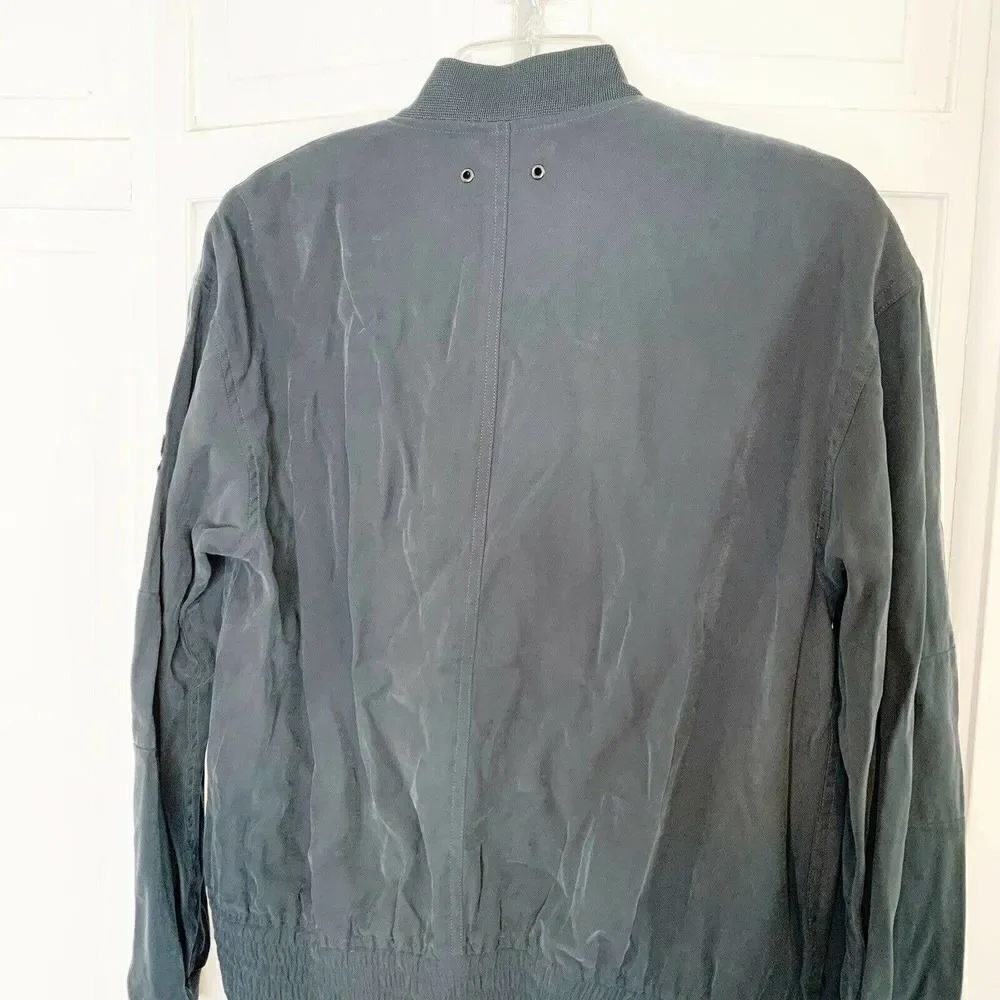 Liebeskind Berlin Women’s Grey Twill- Collar Bomber Jacket Size Small